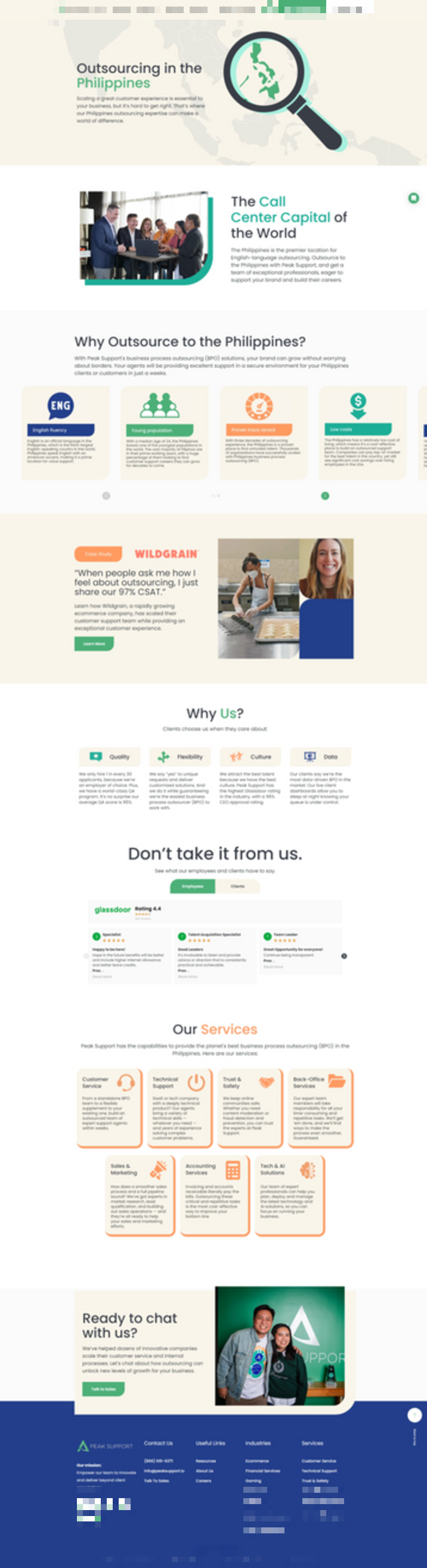 B2B website redesign, full page